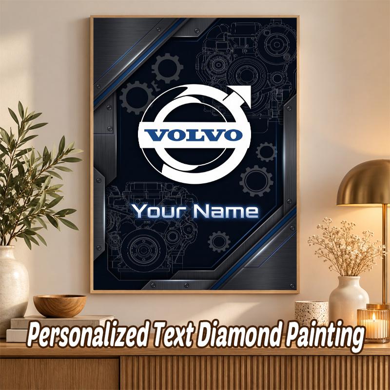 Volvo Trucks Custom Name Text 5D Diamond Painting Kit DIY Full Drill Diamond Art Decoration
