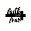 Vintage Faith Over Fear Cross Metal Sign Iron Wall Decor Inspirational Plaque Home Office Gift