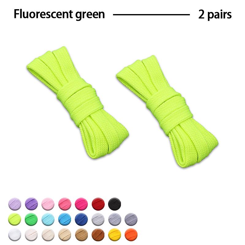 2Pair Flat Cotton Shoelaces Wide Sneaker Replacement Shoe Laces Classic Colored Shoelaces 80/100/120/140/160cm Unisex Shoestring