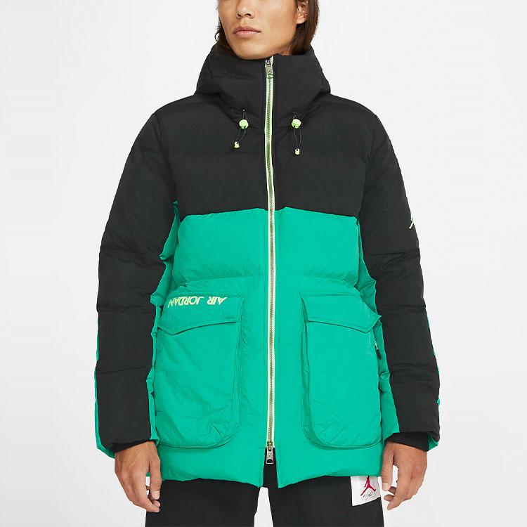 Jordan Neformální sportovní bunda s kapucí Pánské svrchní oblečení Černá Zelená CK6662-011