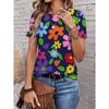 Sunflower Color Flower 3D Printing Women's T-shirt Casual Round Neck Short-sleeved Top Harajuku Y2k Tee Women's Clothing