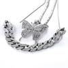 Trendy Bling Necklace Big Butterfly Fashion Collars Necklace Butterfly Pendant  Necklace for Women