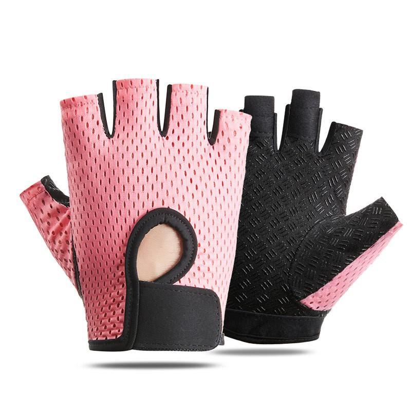 Gym Cycling Gloves for Women Men Fitness UV Protection Fingerless Summer Breathable Mesh Anti-Slip Workout Weightlifting Gloves