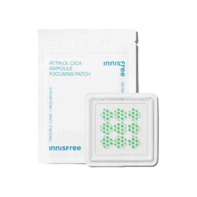 Innisfree Retinol Cica Ampoule Focusing Patch (1ea / 9 patches) | Spot Care Micro-Needle Pimple Patch | Korean K-Beauty Retinol & Cica Blemish Patch
