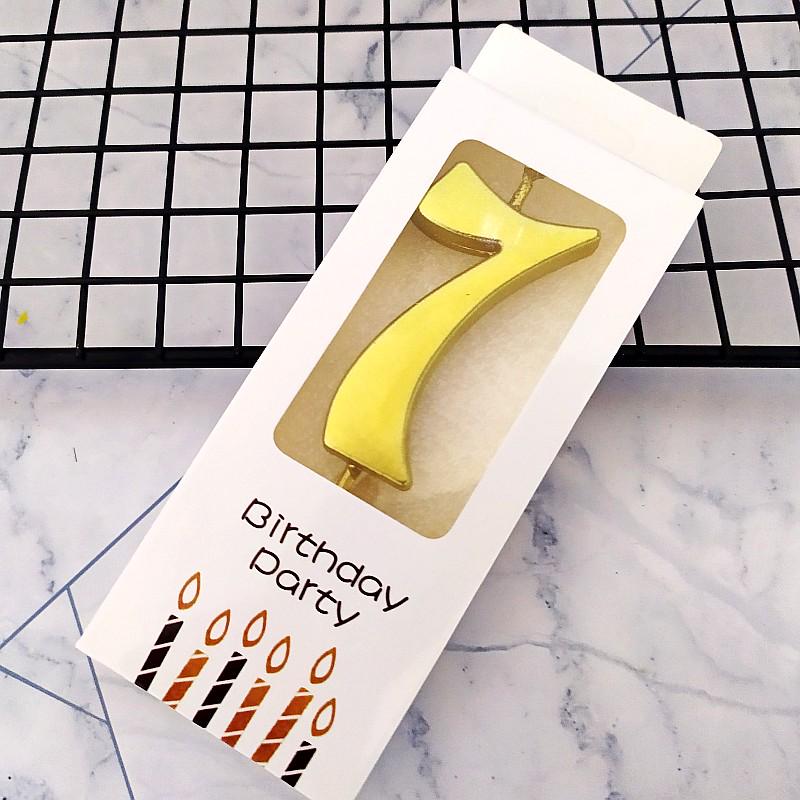 Gold Smokeless Number Candles for Baby's First Birthday Cake - Individual Pack, Creative Design