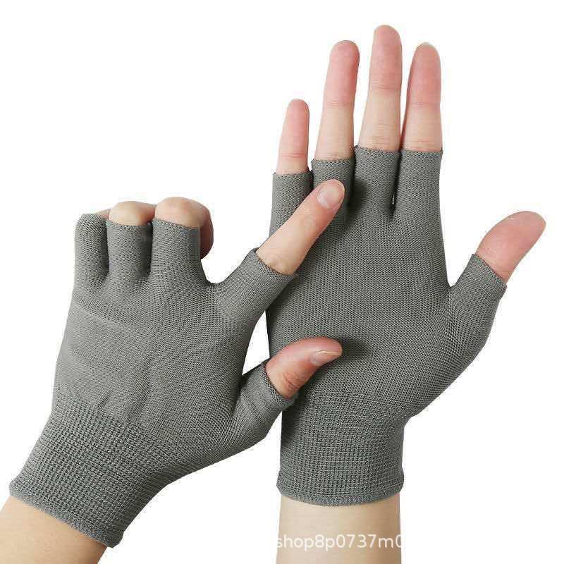 Guanti da Ciclismo e da Lavoro Resistenti all'Usura, Antiscivolo, Protezione Solare per Uomo e Donna - Dita delle Due Mani Esposte, Adatti a Tutte le Stagioni