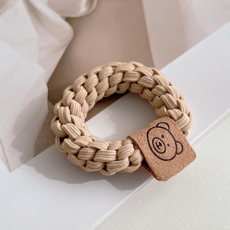 Korean Style Bear Elastic Thick Rubber Hair Tie for High Ponytails