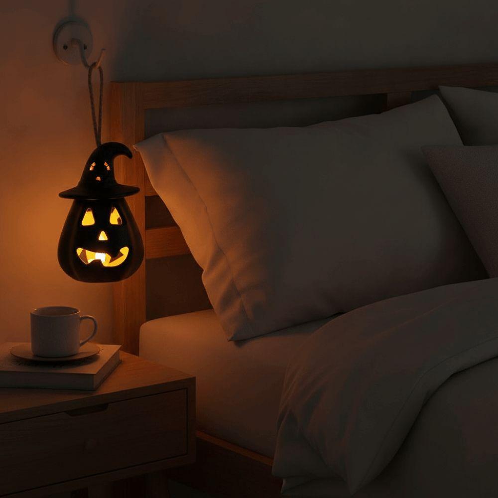 Pure Orange Halloween Pumpkin Lantern Cell Battery Operated Electronic Candle Lamp Kids Adults