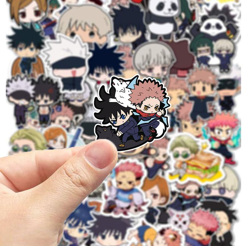 50Pcs Jujutsu Kaisen anime stickers based on the Japanese manga can be used to decorate computers or as gifts or holiday presents