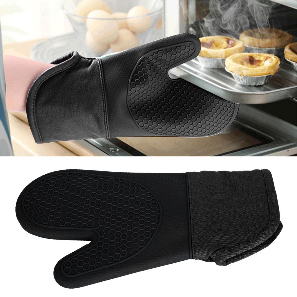Silicone and Cotton Oven Glove Kitchen Heat Resistant Mitts for Microwave Oven Home Bakery