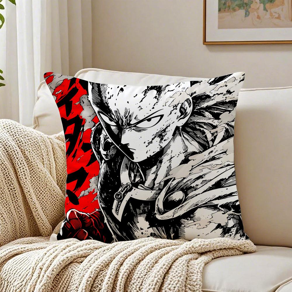 Anime Action OOne Punch MMan Cushion Cover Pillowcase Antidustmite Living Room Sofa Decor Cushion Room