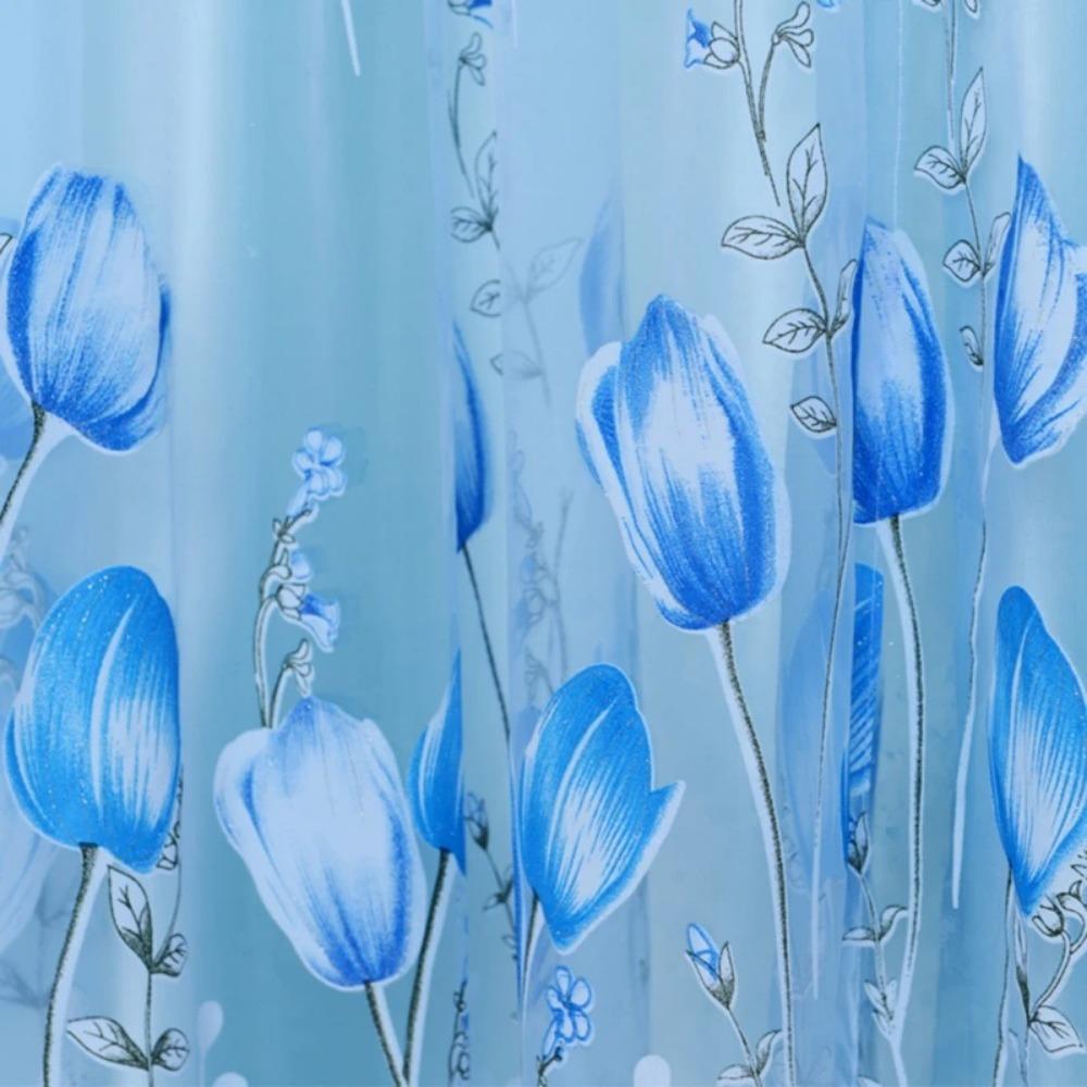 Printed Drape Curtain 100X200CM Sheer Curtains Fashion Tulip Window Screen  For Living Room