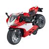 Toy Motorcycle Model 1:14 Scale Alloy Plastic Pull Back Toy Motorcycle with Sound and Light for Kids Red