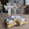 3 Pcs Halloween Cupcake Toppers Spooky Pumpkin Ghost Wooden Cupcake Pick for Halloween Theme Baby Shower Birthday Party Cake Decoration