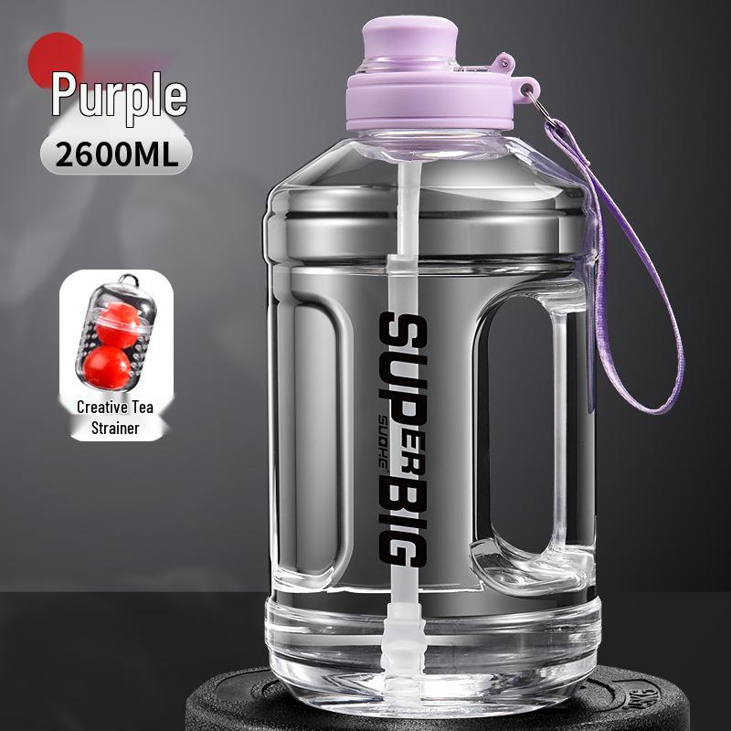 Sportovní láhev na vodu s velkým objemem se slámkou, odolná vůči vysokým teplotám, přenosný fitness pohár