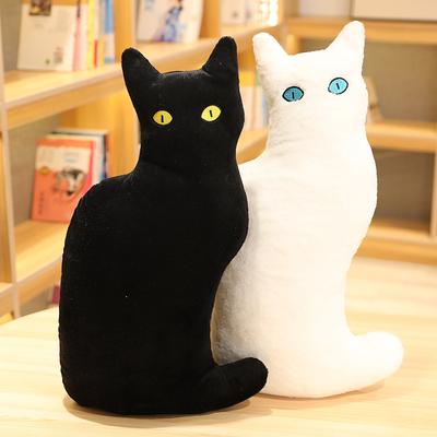 Boneca Gato Preto Brinquedo de Pelúcia Boneca de Pano Menina Cama Boneca Gato Preto Almofada de Arremesso Divertida Geração