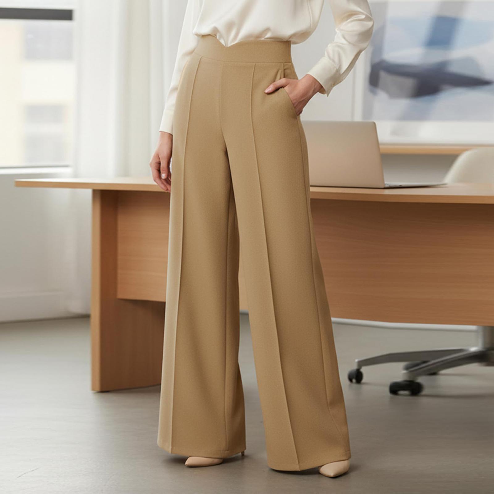 

Women s Color Vintage High,Waisted Relaxed Fit Straight Leg Pants With Drape XL хакі