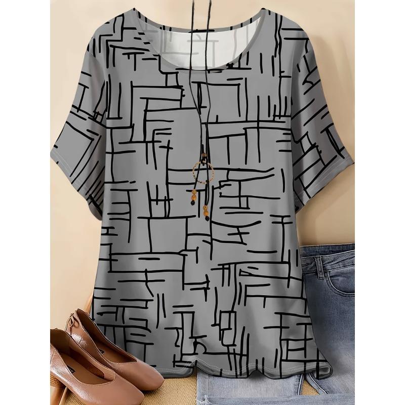 Vintage Women's Casual Loose T-Shirts Printed T-Shirt Fashion Tops Short Sleeves Tees O-Neck Oversized T-Shirt Female Clothing