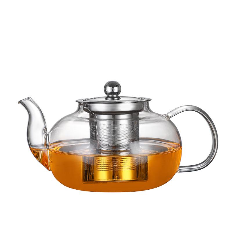 High-Temperature Resistant Glass Fiber Leak-Proof Tea Set: Thickened Borosilicate Glass Gongfu Teapot & Cups