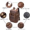 Luufan Genuine Leather Backpack for Men, Large Capacity Business Backpack, Fits 17-inch Laptops, A4B4 File Storage, Durable Cowhide Leather Daypack