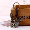Creative Key Chain for Men and Women Small Gift Alloy Copper Eagle Vintage Braided Leather Key