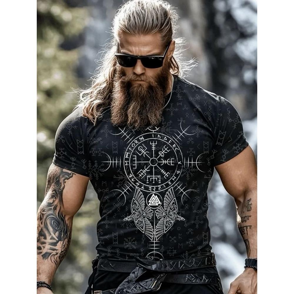 Stile Tribale Lupo 3D Stampato Uomo Sport e Fitness Manica Corta Outdoor Moda Urbana
