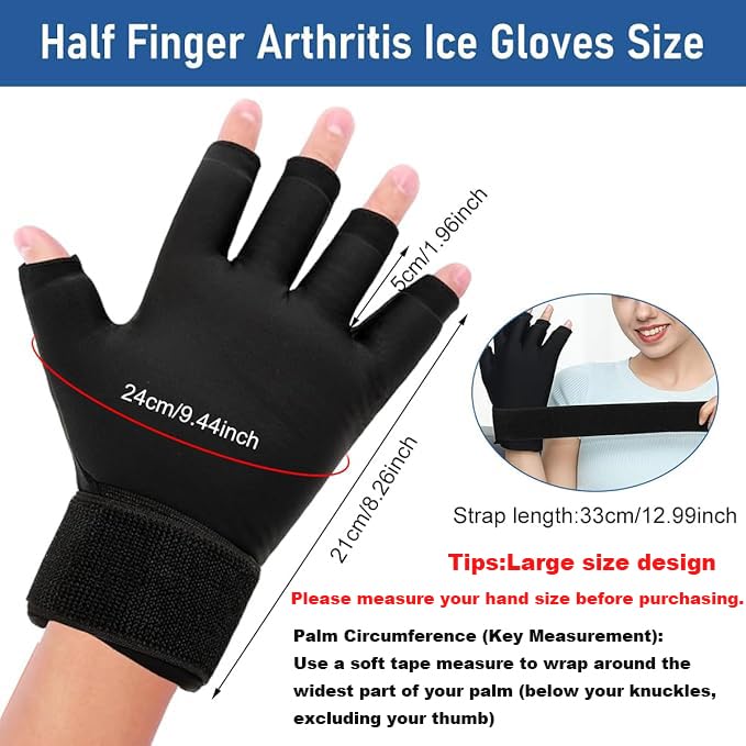 HANNEA® Arthritis Gloves, Compression Hand Pain Relief, Heat Cold Gel Pack