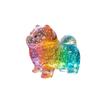 Colorful Clear Glass Puppy Figurine, Dog Ornament With Gradient Effect