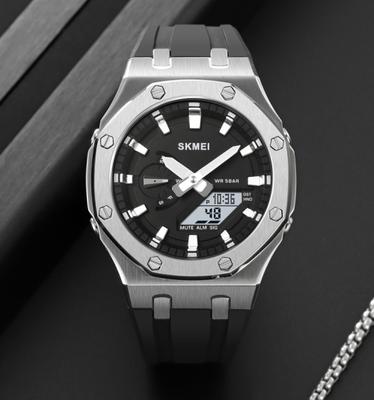[JULIUS] JULIUS SKMEI Men's Round Metal Urethane Electronic Analog Watch 2243