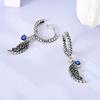 Hoop Earring 925 Silver Woman Bohemian Earring Feather Theme Earrings Pendientes for Woman Original Earring Fashion Jewelry Gift
