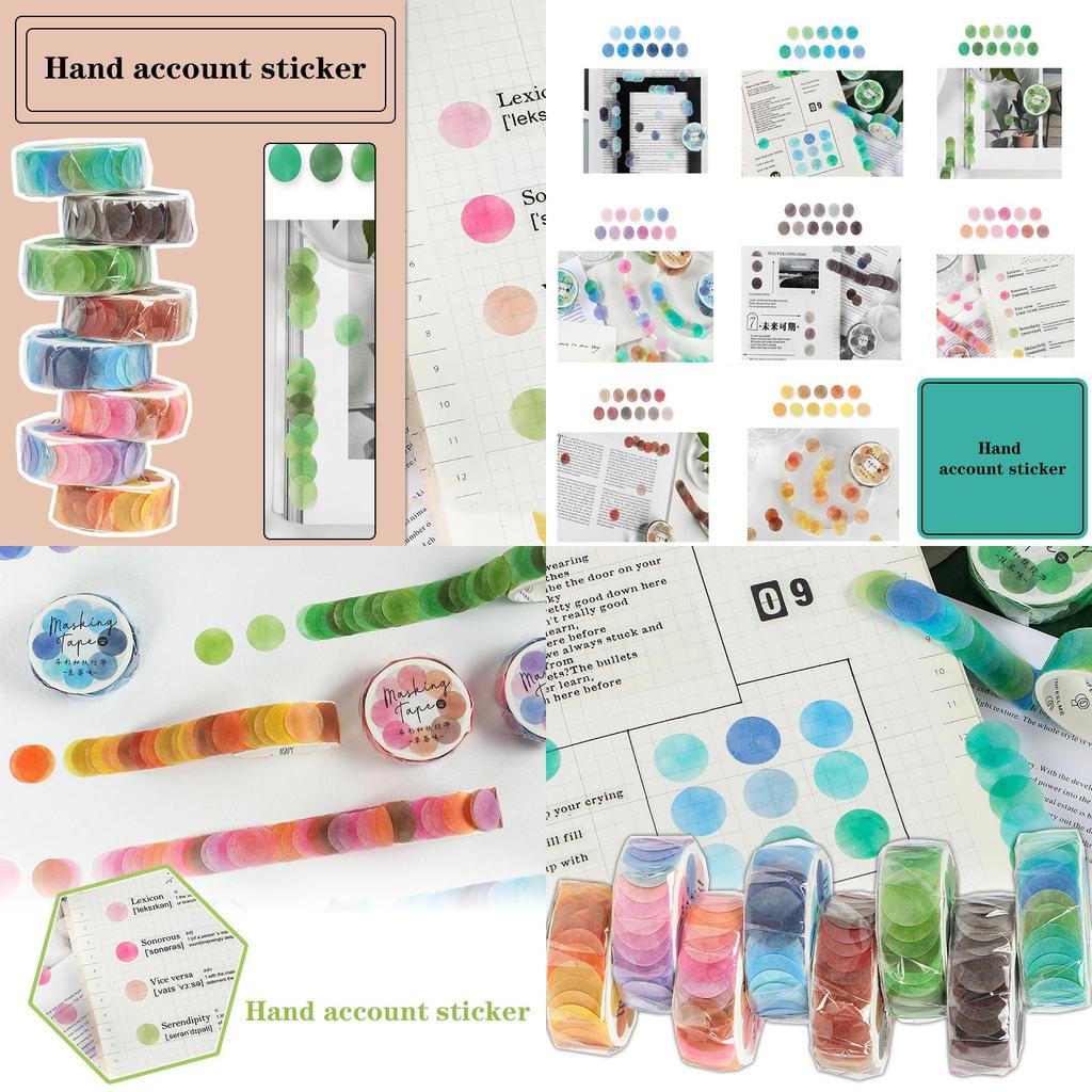 100 Stück Washi Tape Runde Punktaufkleber Charmante Handgefertigte Dekorative Zubehör für DIY-Projekte