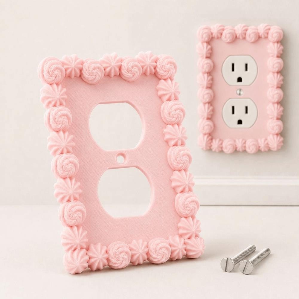 Cream Style Light Switch Cover Piping Texture Wall Plate Cover Decorative Wall Plate  Bedroom Decor