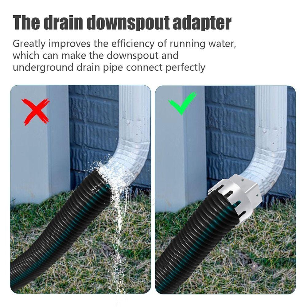 Easy Installment Rain Gutter Adapter Join Rainwater Collection Diverter Outdoor Lawn