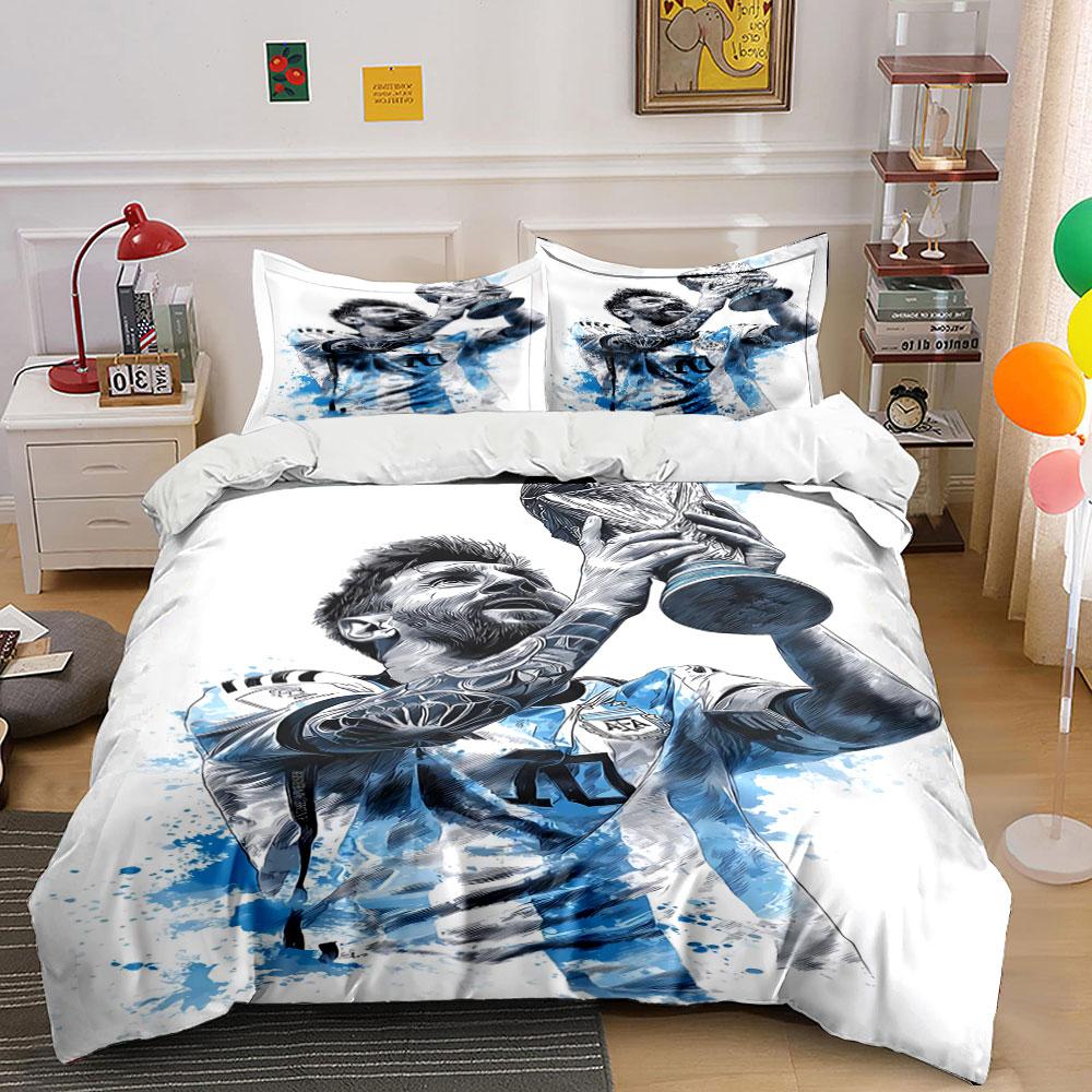 

Football player holding trophy. Bedding sets Duvet cover sets Duvet covers Pillowcases(1 * Duvet Cover 2 * Pillowcases, without duvet insert) 135x200cm