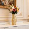 Goldene Blattvase Europäischer Stil Heimdekoration Keramikvase Wohnzimmer Eingangsbereich Handwerk Dekoratives Ornament Blumenhalter