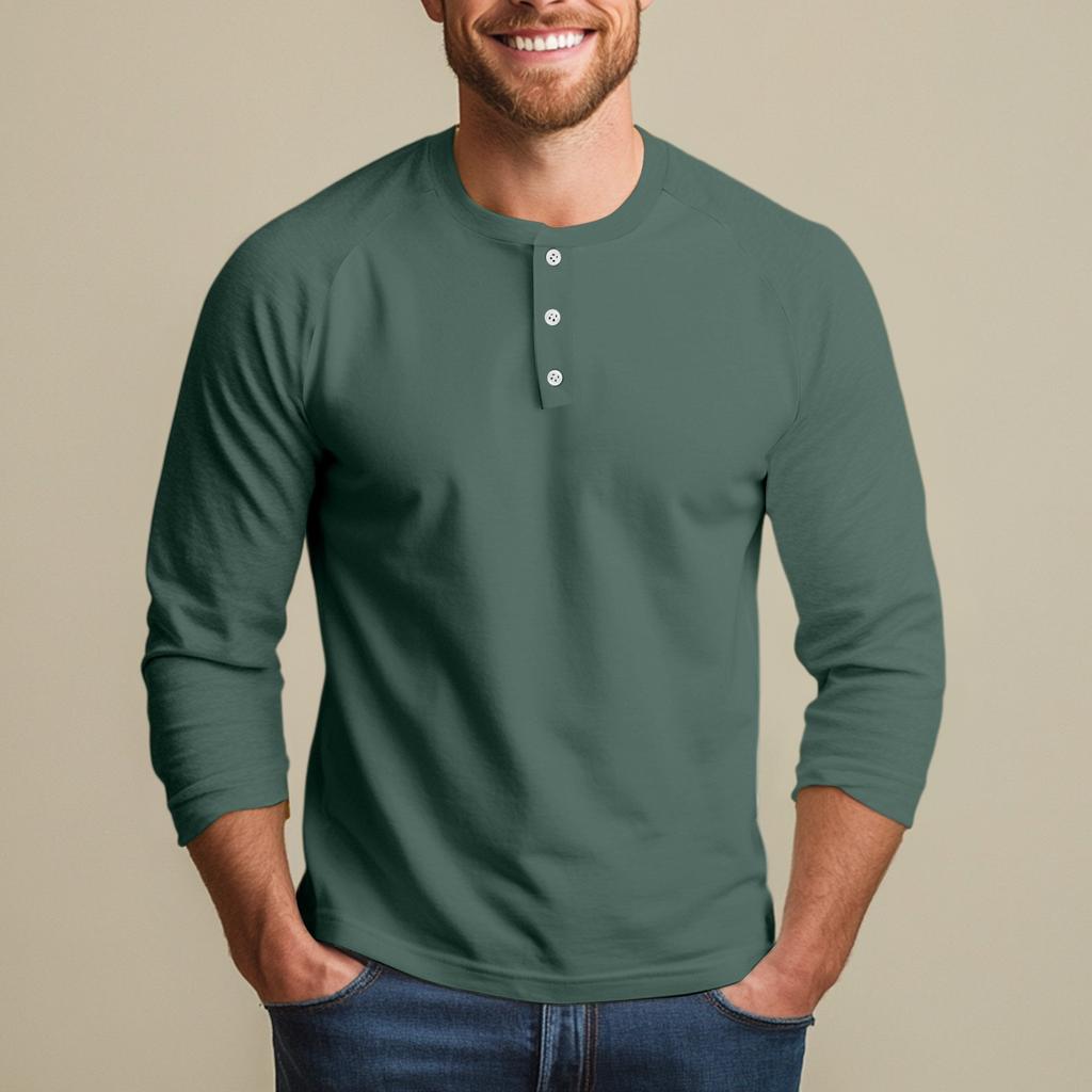 Men's Raglan Sleeve Three-quarter Sleeve Top