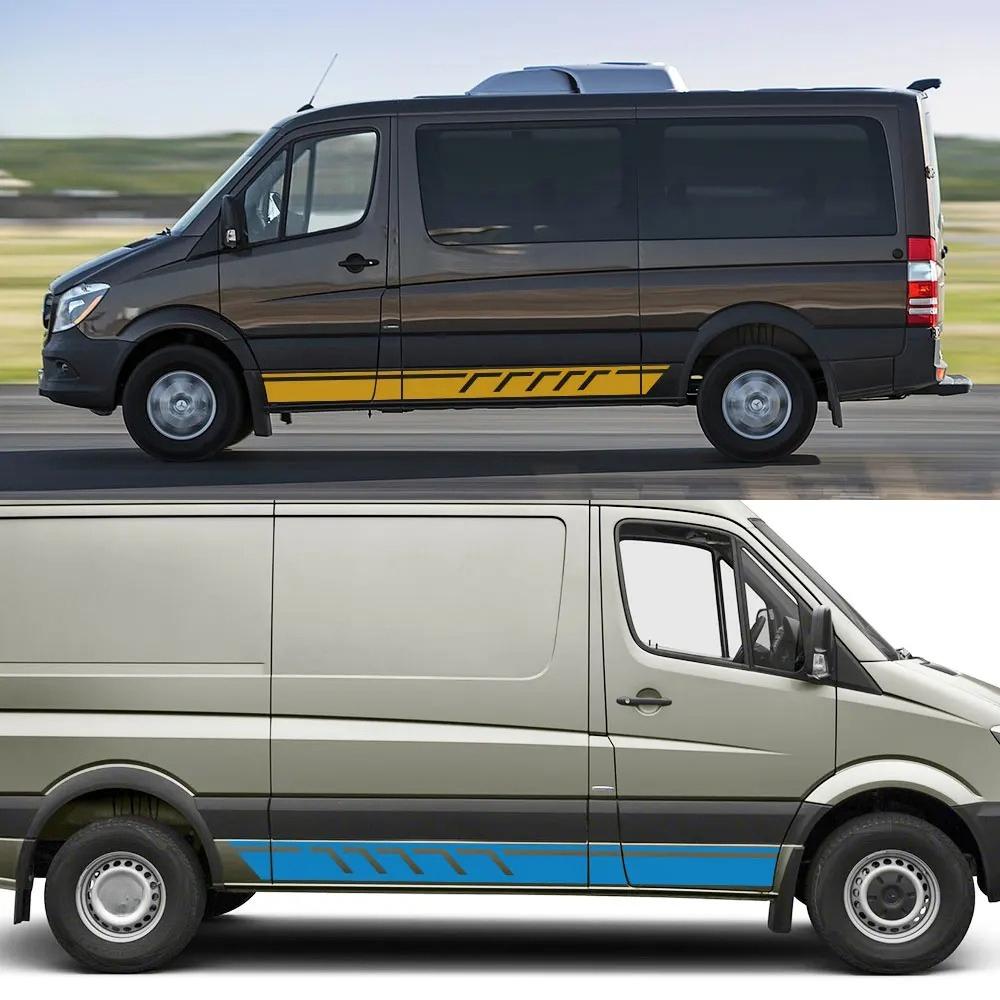 Car Door Side Stickers For Mercedes Benz Sprinter Motorhome Stripes Camper Van Graphics Decal Auto Tuning Decor Accessories