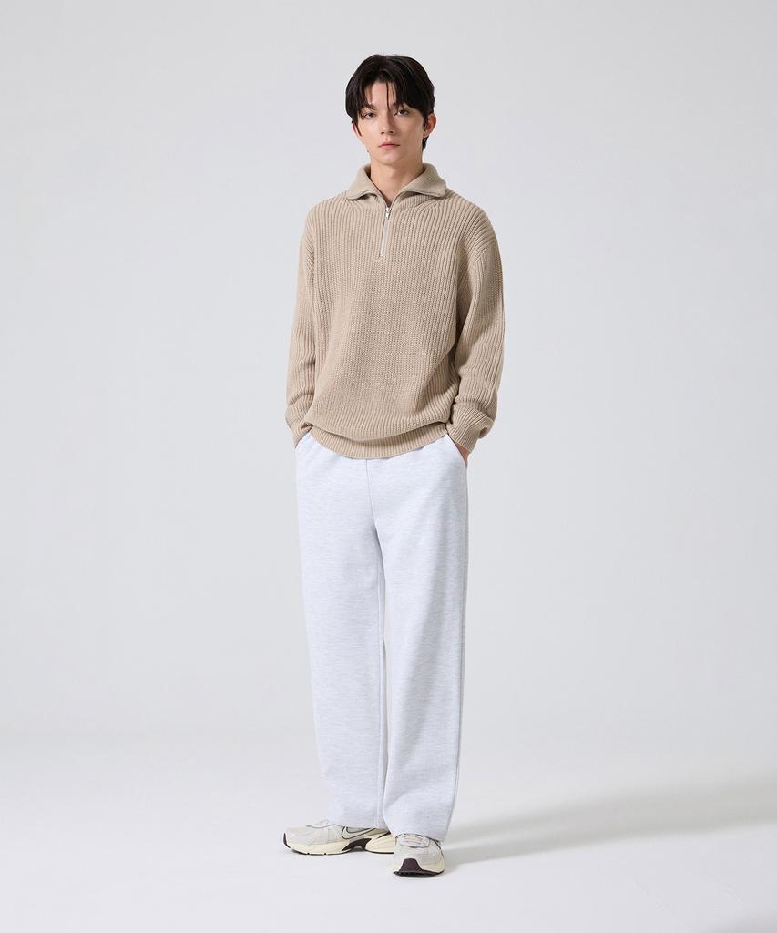 AGOD Basic Wide Sweatpants [White Melange]