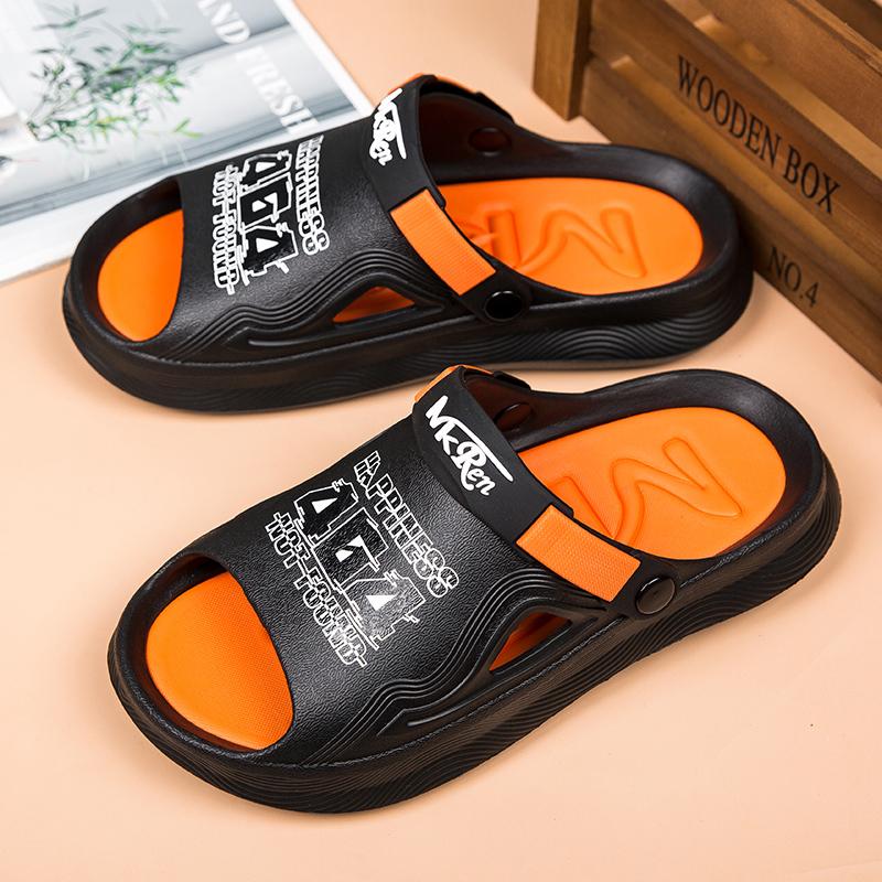 Fashion Men's Summer EVA Slip-On Slippers With Open Back And Two-Way Wear Resistant Anti-Slip Beach Shoes For Work And Outdoor Use