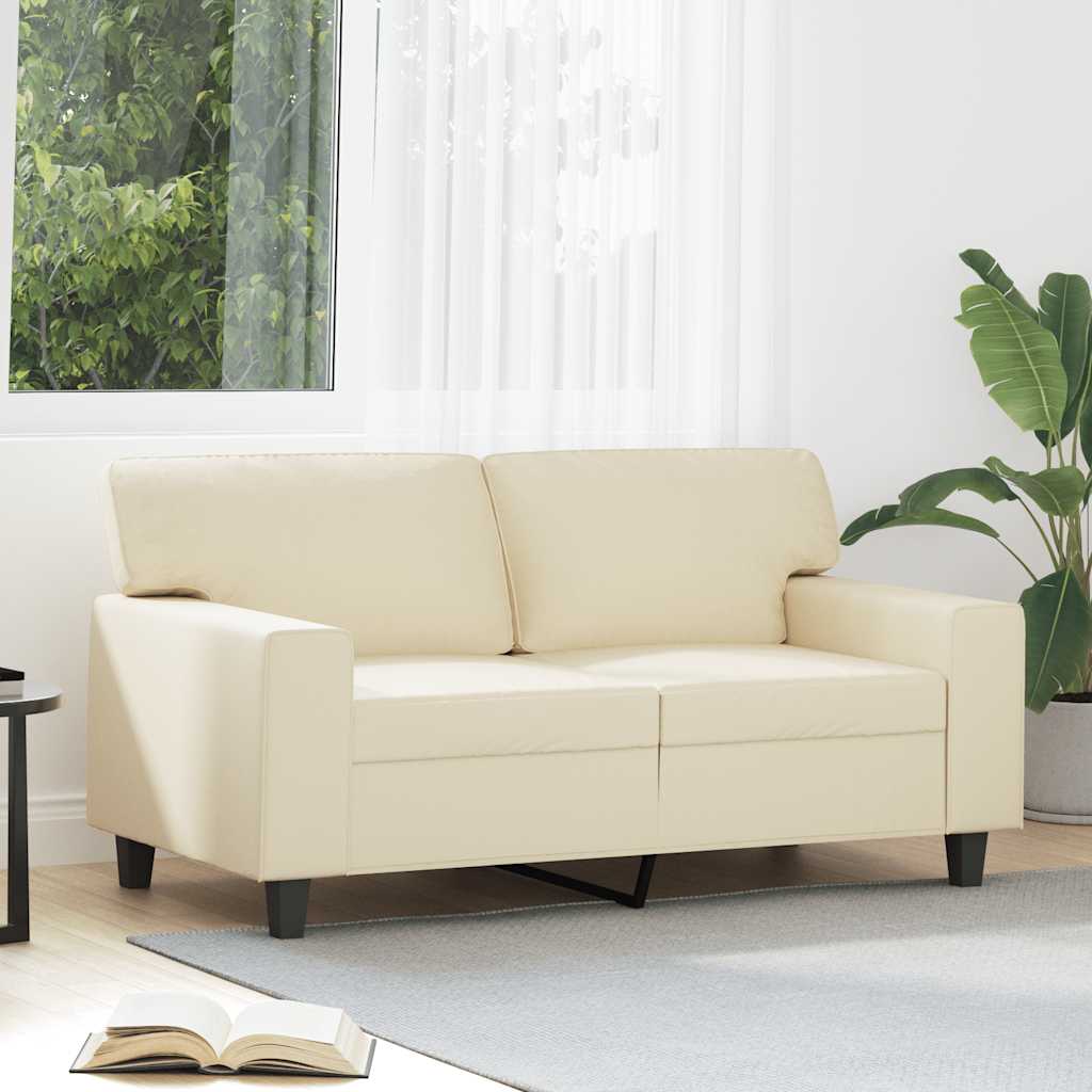 Vidaxl 2-Osobowa Sofa, Kremowy, 120 Cm, Sztuczna Skóra
