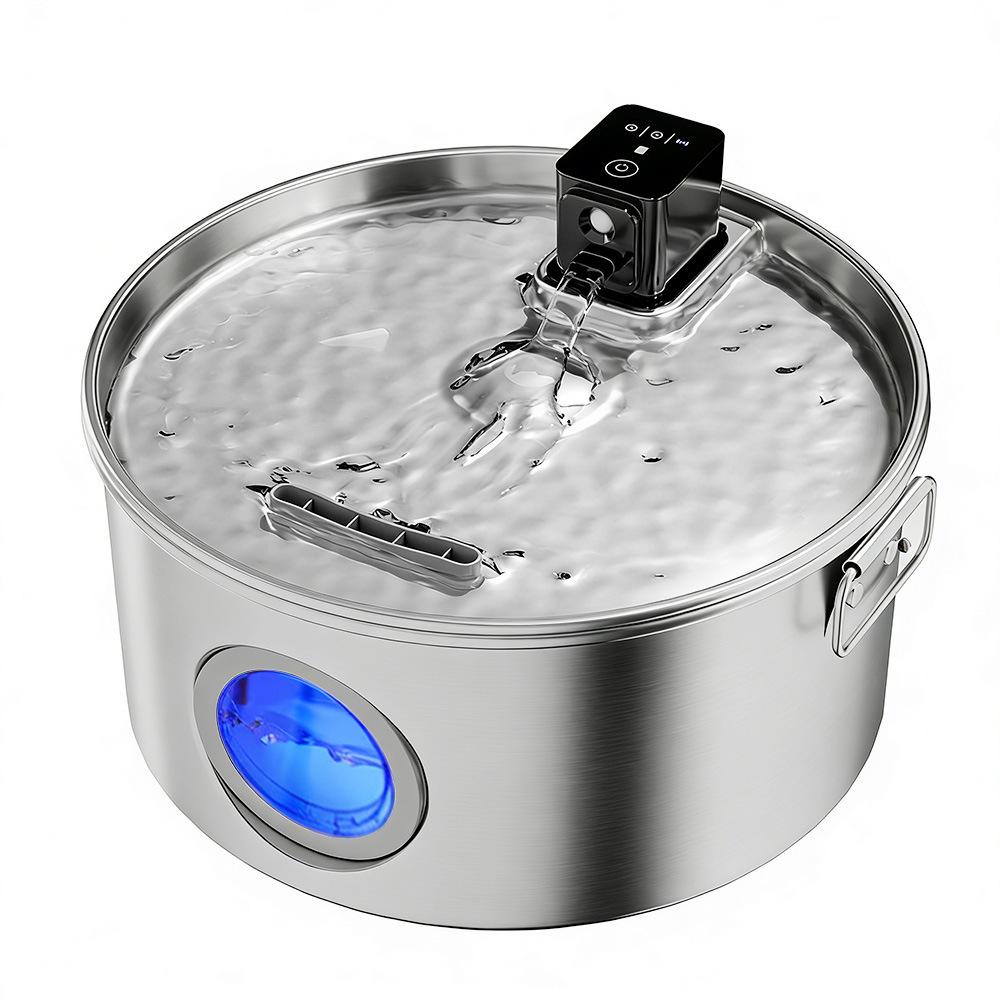 

12L Wireless Smart Pet Water Fountain - 304 Stainless Steel No Power Supply