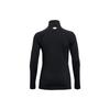 Under Armour Authentics ColdGear® Printed Sports Half-Zip Stand Collar Long Sleeve T-Shirt Women Tops Black 1368699-001