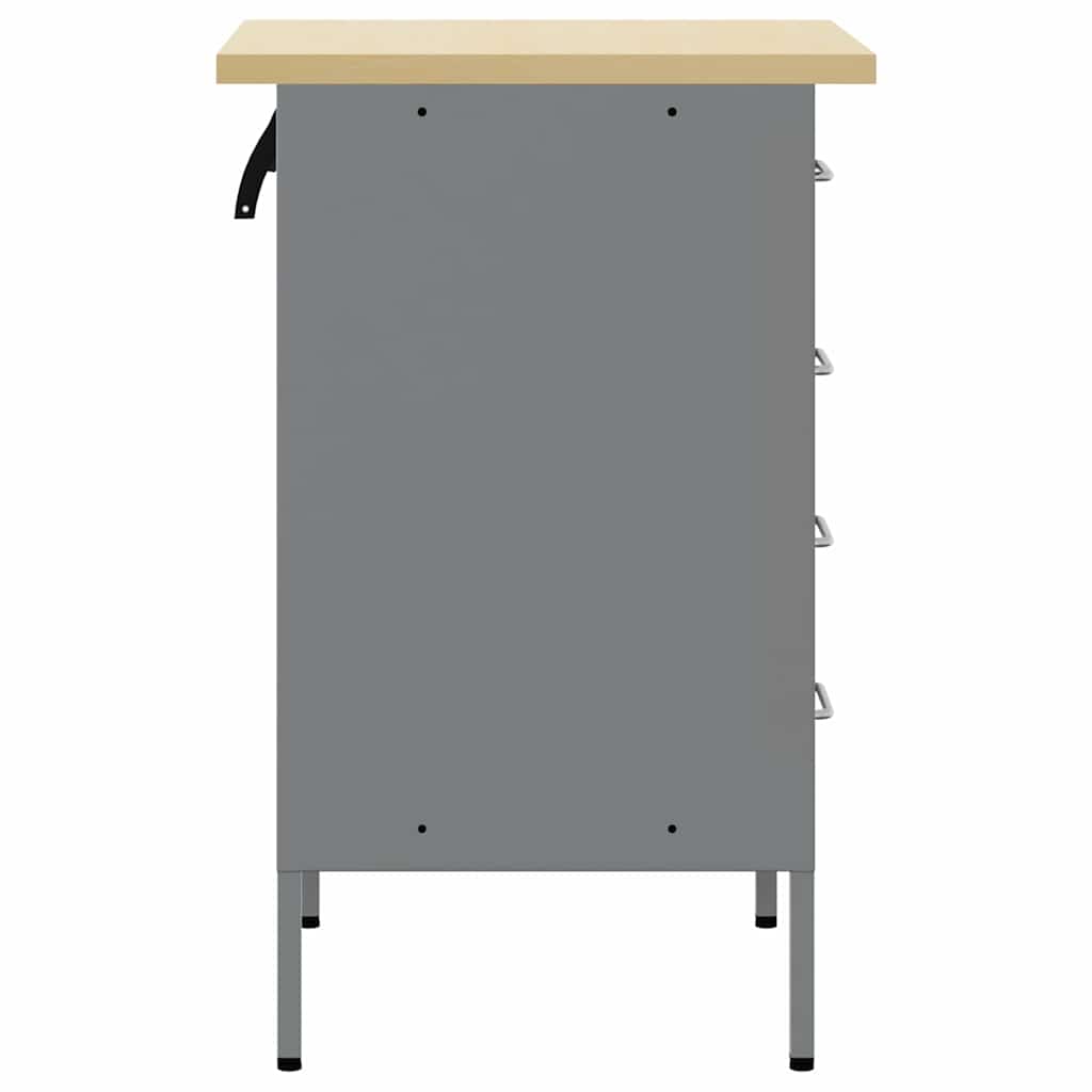 Workbench with Drawers Black and Gray 50 x 55 x 85 cm