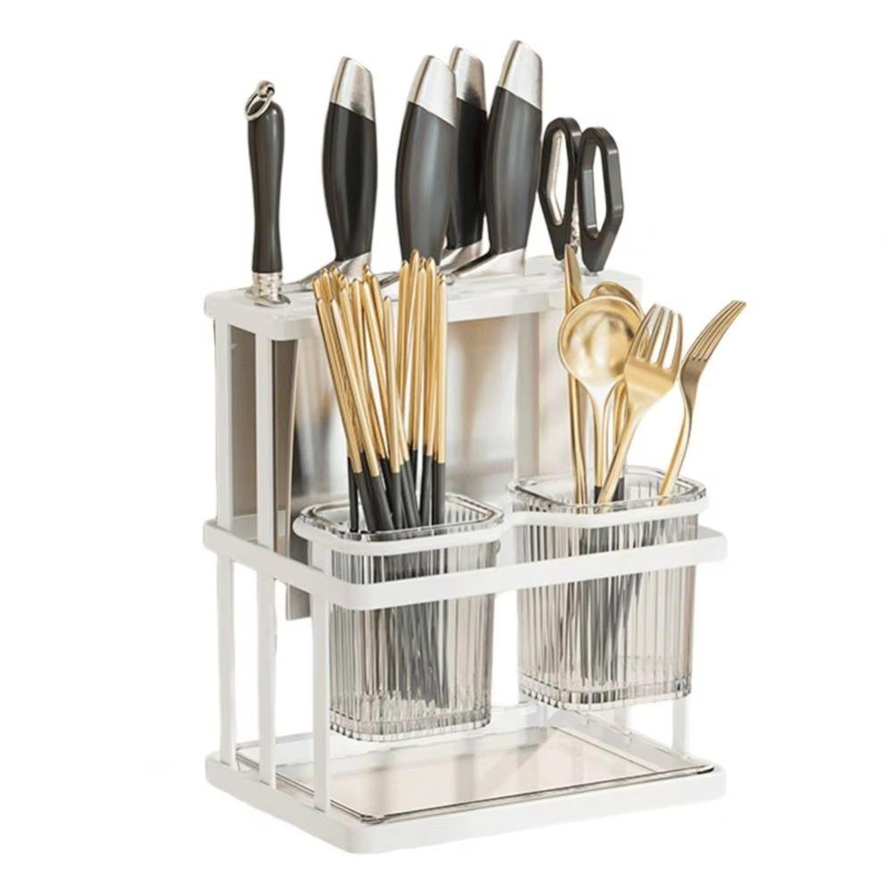 Mildew-Proof Kitchen Storage Rack Carbon Steel Cutlery Organizer Drain Rack  Countertop Storage