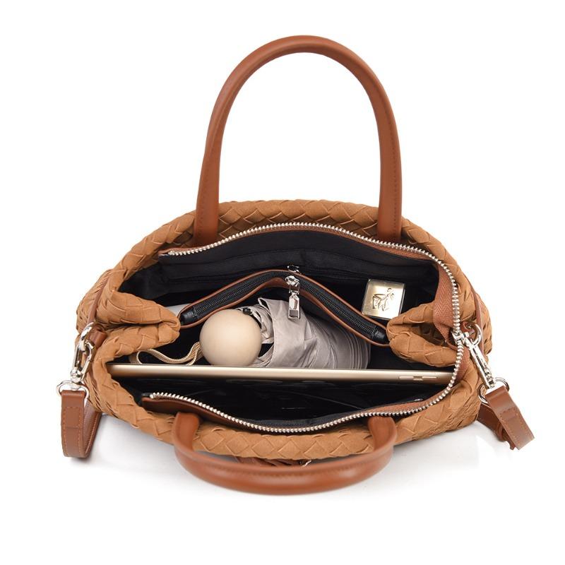 Women's Handbag Matte Bag New Handmade Woven Bag Fashionable Large Capacity Shoulder Bag Women