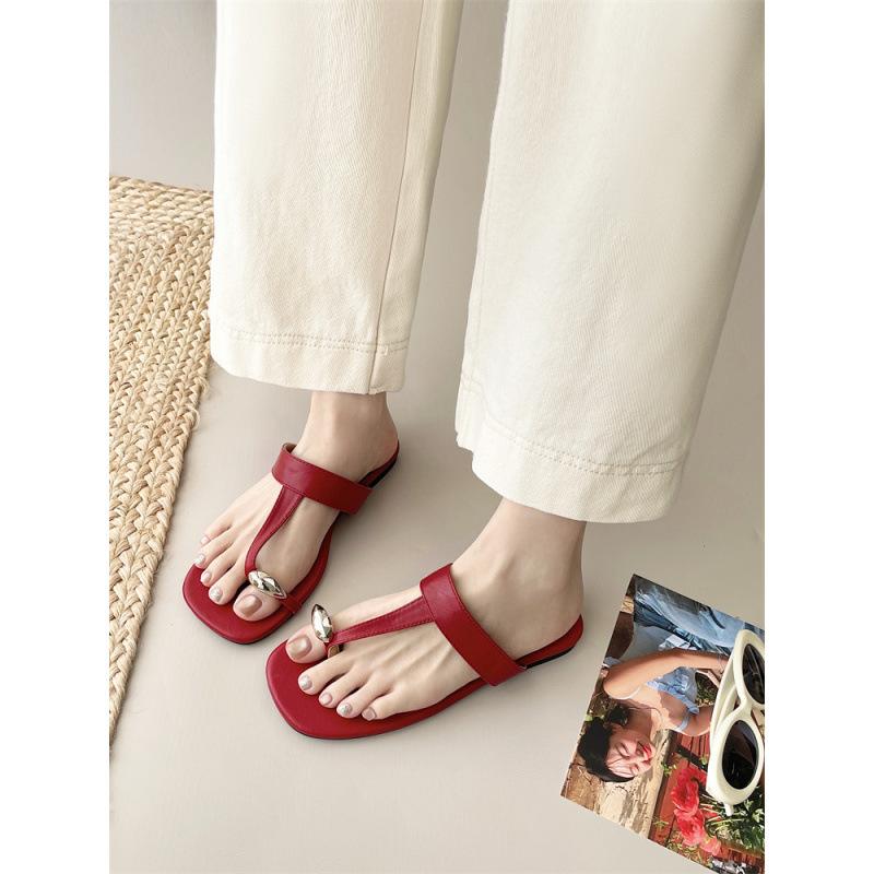 2025 Spring and Autumn New Fashion Versatile Set Toe Herringbone Design Temperament Fashion Metal Niche Cool