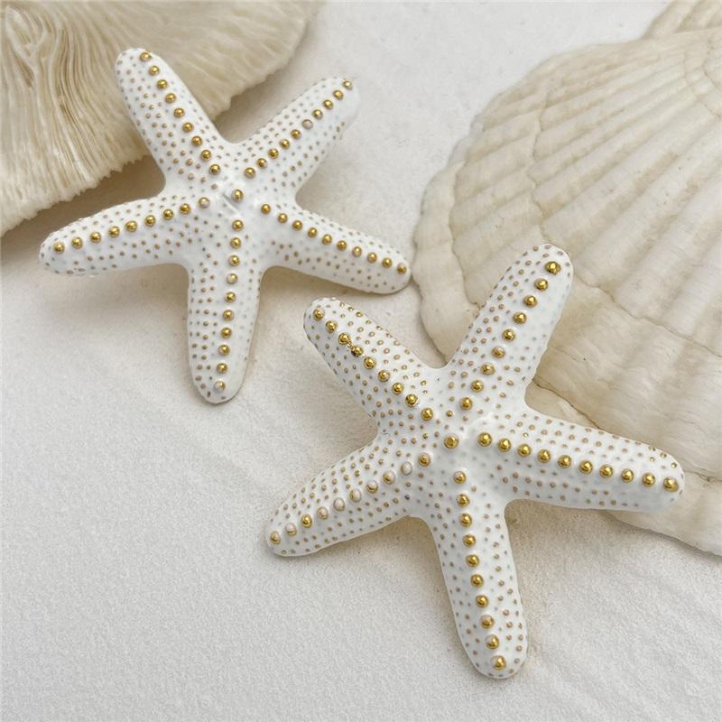 European and American Holiday Style Ins Metal Color Starfish Pendant Necklace for Women Beach Personality Star-shaped Thick Rope Necklace