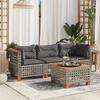 VidaXL Canapé de jardin avec coussins 3 places gris résine tressée, canapé d'extérieur, siège de jardin, canapé de jardin 365939