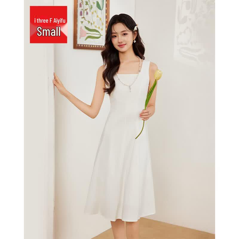 IEF Petite 2026 Summer Slim-Fit Vest Midi Dress L