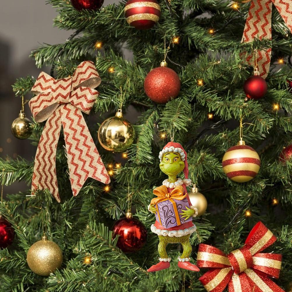 Vánoční Kreslená Filmová Postava Zelená Pryskyřičná Figurka Přívěsek Ozdoba Vánoční Stromek Dekorace